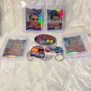 Vtg 1995 Nascar 24 Jeff Gordon 4929 Belt Buckle 2 Keychains 4 Upper Deck Cards